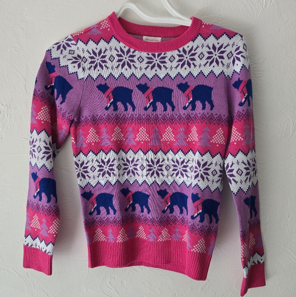 Charter Club/Holiday Lane Santa Bear Crew Neck Sweater